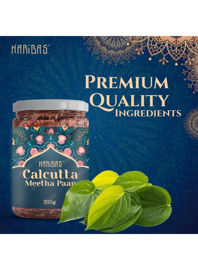 HARIBAS Premium Calcutta Meetha Paan 300gm, Without Supari | Dry Paan Digestive, After-Meal Snack | Sweet Paan Hygienically Packed Traditional Mukhwas, Mouth Freshener - Image 4
