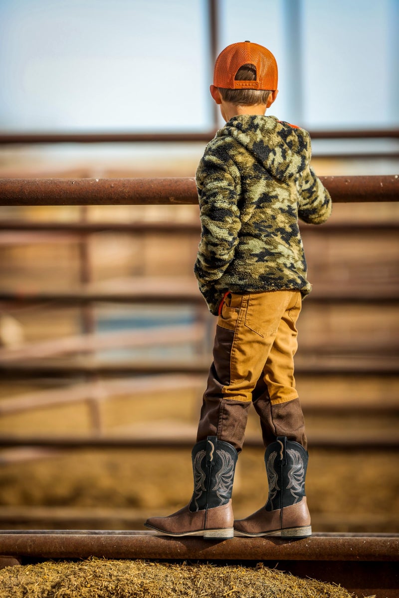 Rollda Kids Cowboy Boots for Boys Girls Western Square Toe Cowgirl Boots with Walking Heel (Toddler/Little Kid/Big Kid) - Image 3