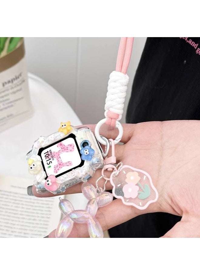 Generic - For Genius Phone Watch Strap Z10/Z9/Z8 Neck Rope Z7S/Z6A Z5 Smart Q1A/D2-Color:[no Shell] Lanyard + Pink Luminous Balloon Dog-Specifications:Applicable: Little Genius Z8/z8a/z8 Youth Edition Watch Upgraded Hook [free Disassembly And Assembly Tools] - Image 1