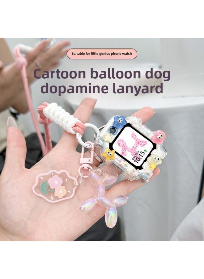 Generic - For Genius Phone Watch Strap Z10/Z9/Z8 Neck Rope Z7S/Z6A Z5 Smart Q1A/D2-Color:[no Shell] Lanyard + Pink Luminous Balloon Dog-Specifications:Applicable: Little Genius Z8/z8a/z8 Youth Edition Watch Upgraded Hook [free Disassembly And Assembly Tools] - Image 1