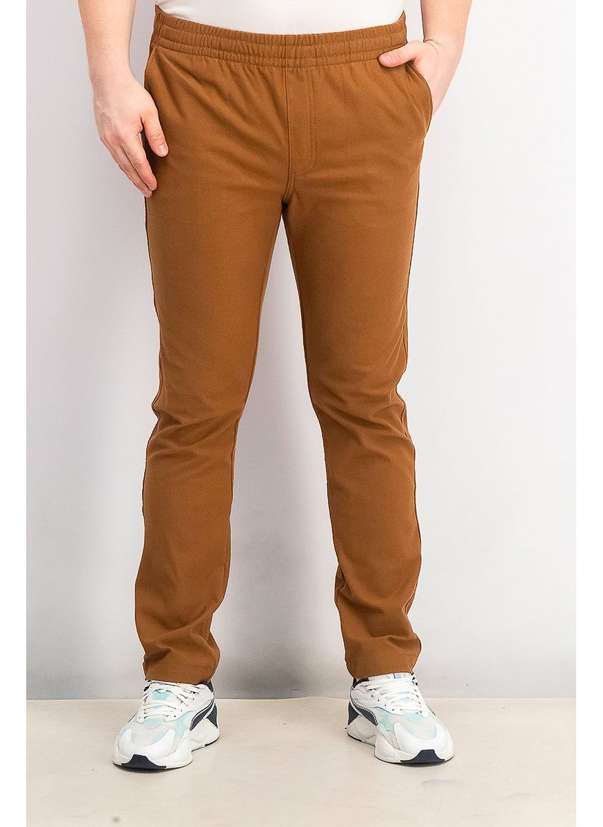 Tchibo Men Pull On Plain Chino Pants, Brown  - Image 1