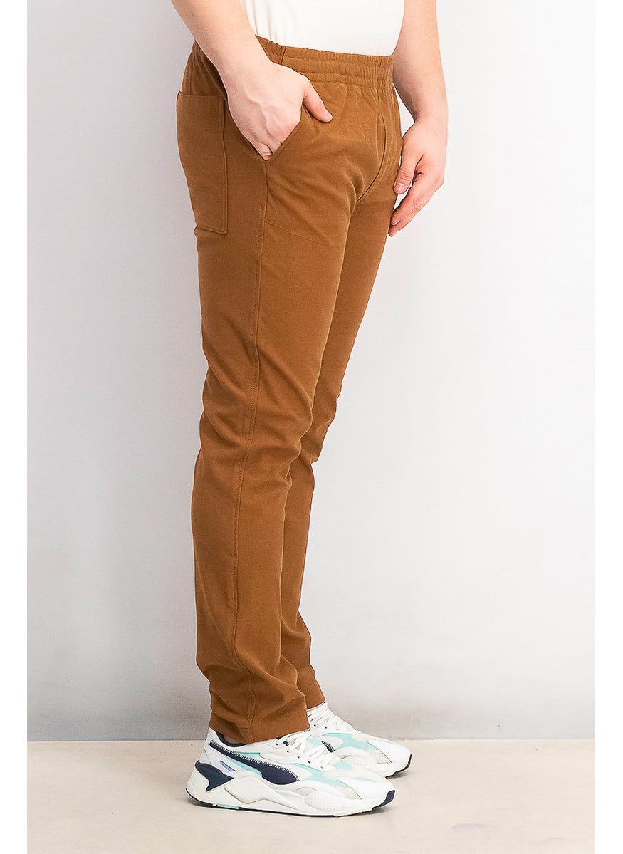 Tchibo Men Pull On Plain Chino Pants, Brown  - Image 2