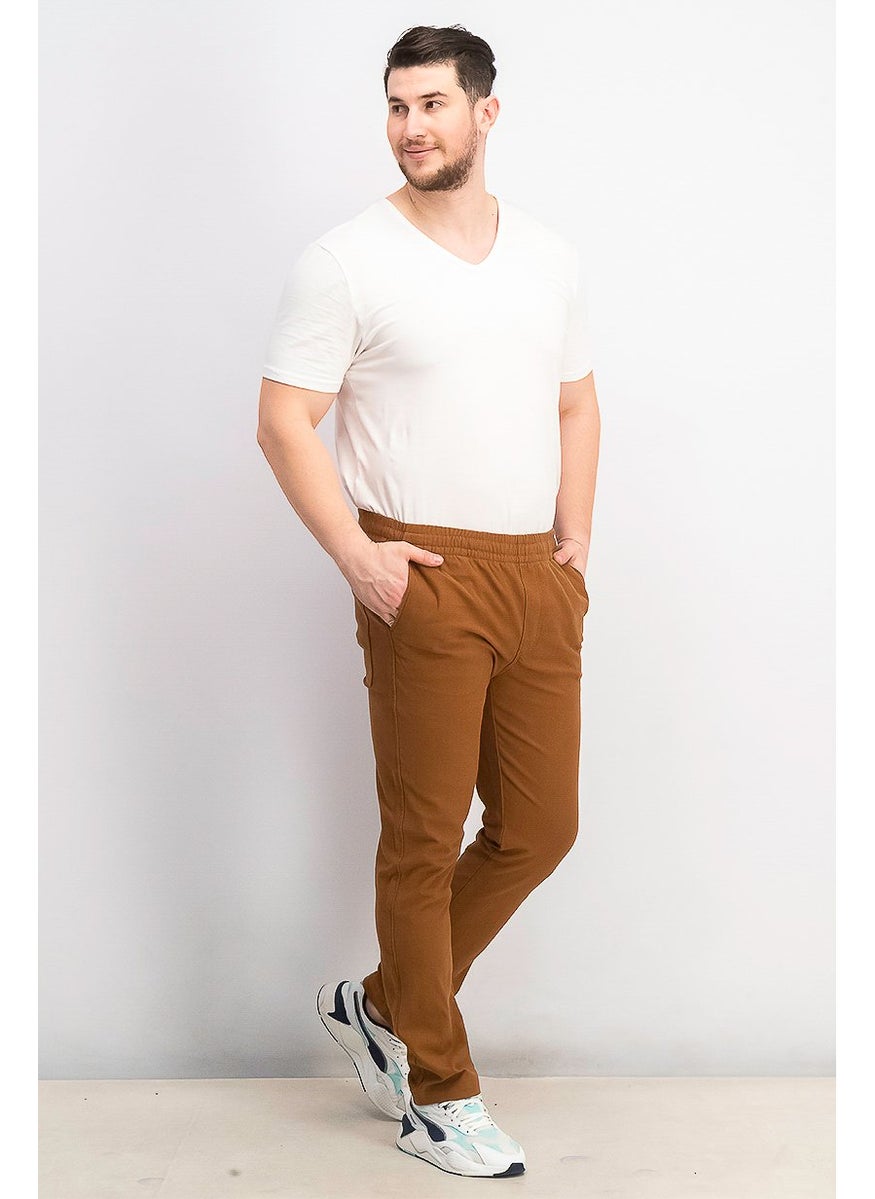 Tchibo Men Pull On Plain Chino Pants, Brown  - Image 4