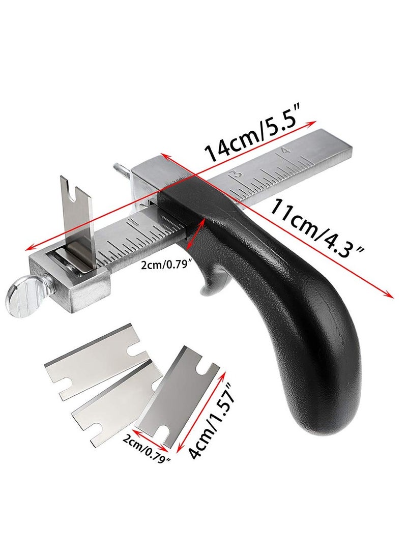 SYOSI Leather Cutting Tool Leather Craft Cutter Knife Blade Tools for Bag Straps Leathercraft Accessories Cutting Tool for Belt Strip DIY Leather Cutting Device  - Image 2