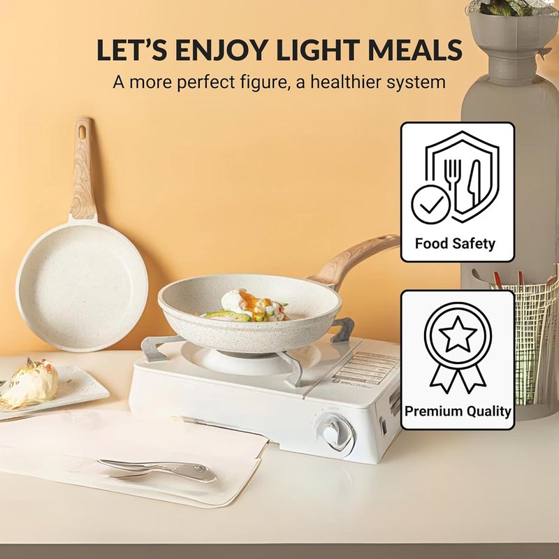 Home Essentials Non Stick Maifan Frying Pan 20CM - Egg Fry Pan/Induction Base / 5 Layer Non Stick Cookware/Dishwasher Safe (20CM, Maifan Stone Pan) - Image 3