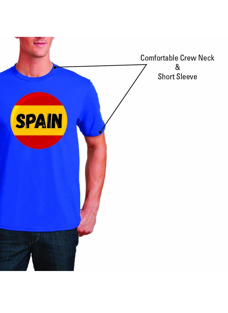 Generic - Spain Adult T-Shirt for Mens - Round Neck Short Sleeve Cotton T-Shirt - Soft and Comfortable Men Tshirt - Perfect for Souvenir - Spanish Tshirt - Image 1