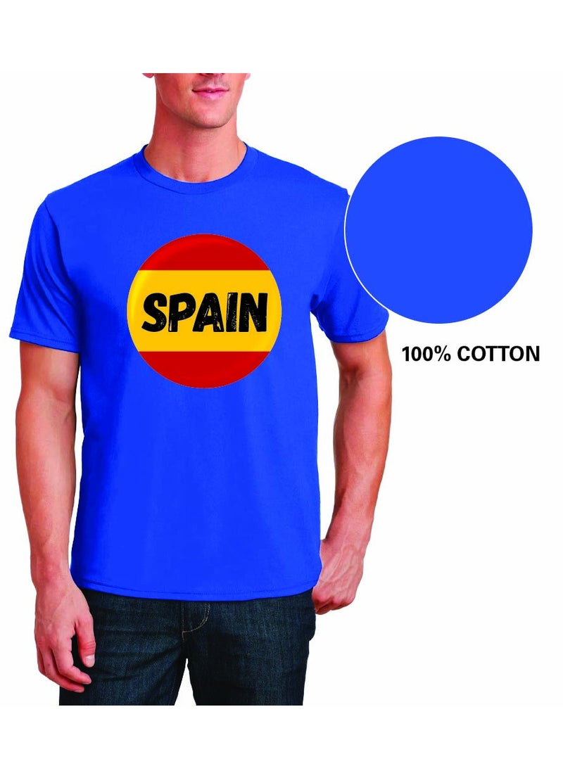 Generic - Spain Adult T-Shirt for Mens - Round Neck Short Sleeve Cotton T-Shirt - Soft and Comfortable Men Tshirt - Perfect for Souvenir - Spanish Tshirt - Image 1