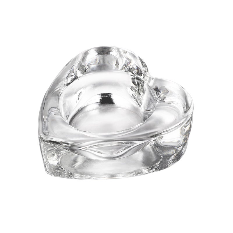 1PC Glass Candlestick Ornament Heart Shape Candle Holder Cup Desktop Decoration for Home Office Birthday - Image 1