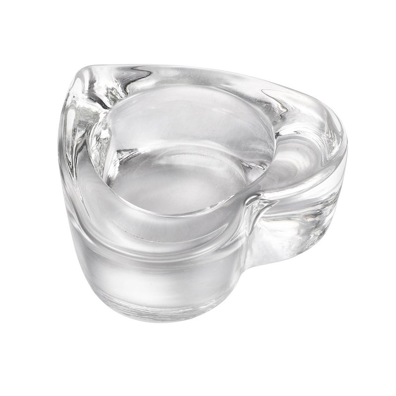 1PC Glass Candlestick Ornament Heart Shape Candle Holder Cup Desktop Decoration for Home Office Birthday - Image 3