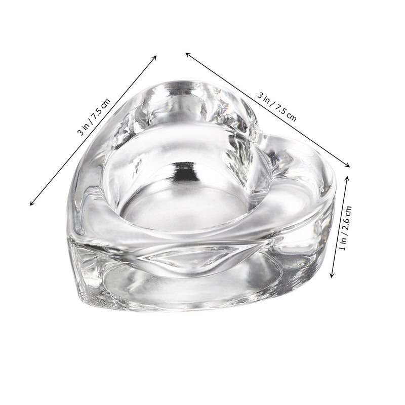 1PC Glass Candlestick Ornament Heart Shape Candle Holder Cup Desktop Decoration for Home Office Birthday - Image 5