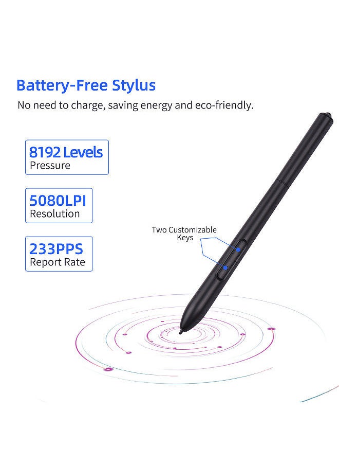 Generic - Battery-Free Stylus 8192 Levels Pressure Compatible with VINSA VIN1060PLUS/T608 Graphics Drawing Tablet - Image 1