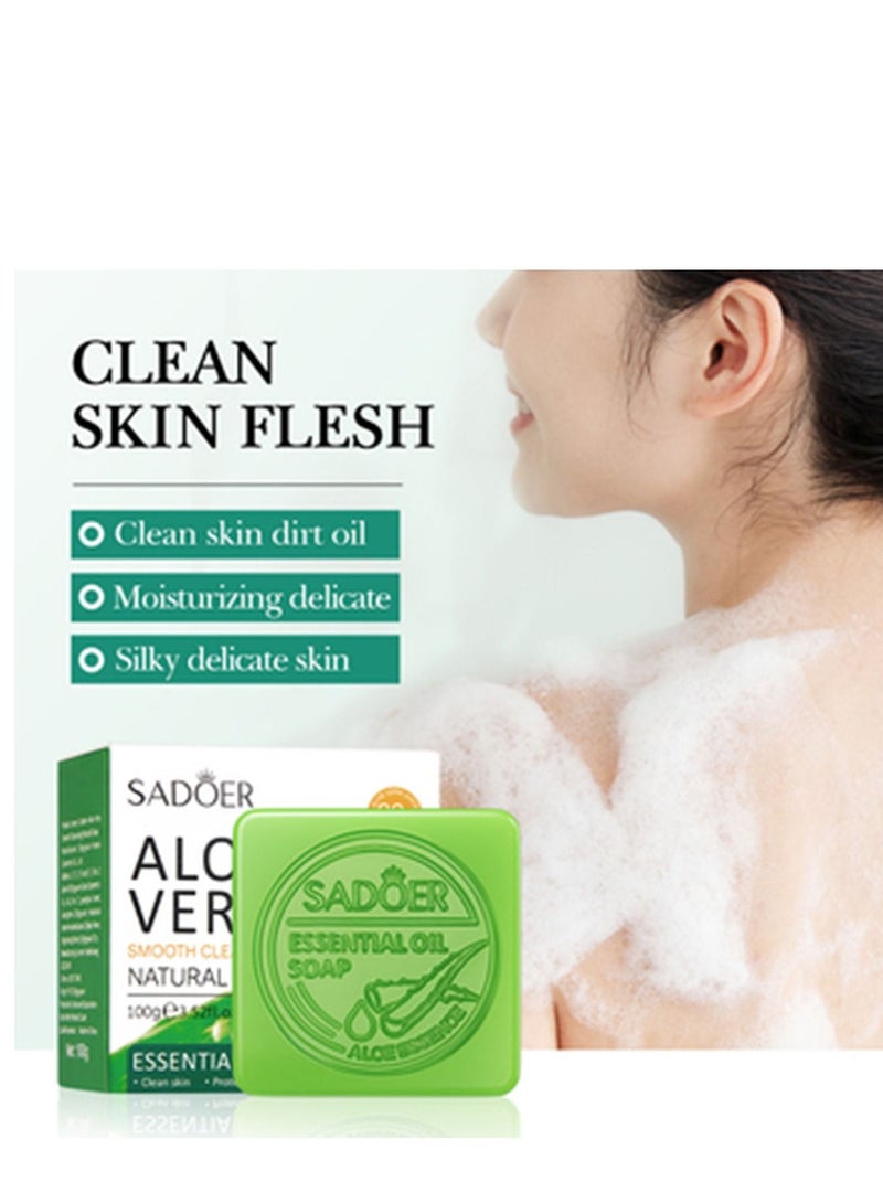 SADOER 100g of SADOER Organic Aloe Vera Nourishing Body Care Facial Cleanser Bath Soap - Image 3