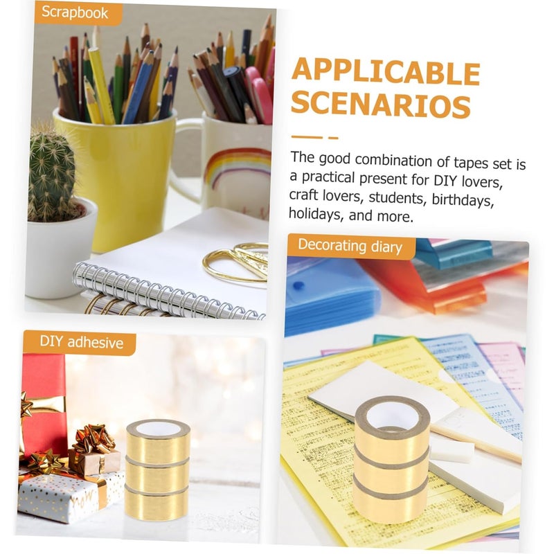 Solid Color Washi Tape 3 Pack Japanese Paper DIY Decorative Craft Tape for Scrapbooking Notebook - Image 3