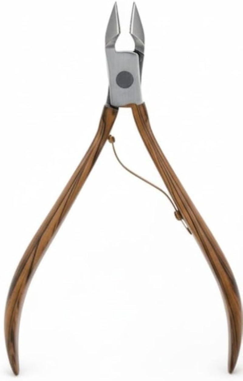Trimmer Cuticle Nippers,Professional Stainless Steel Cuticle Cutter Cuticle Clippers Cuticle Remover,Pedicure Manicure Tools for Fingernails and Toenails(wood color)