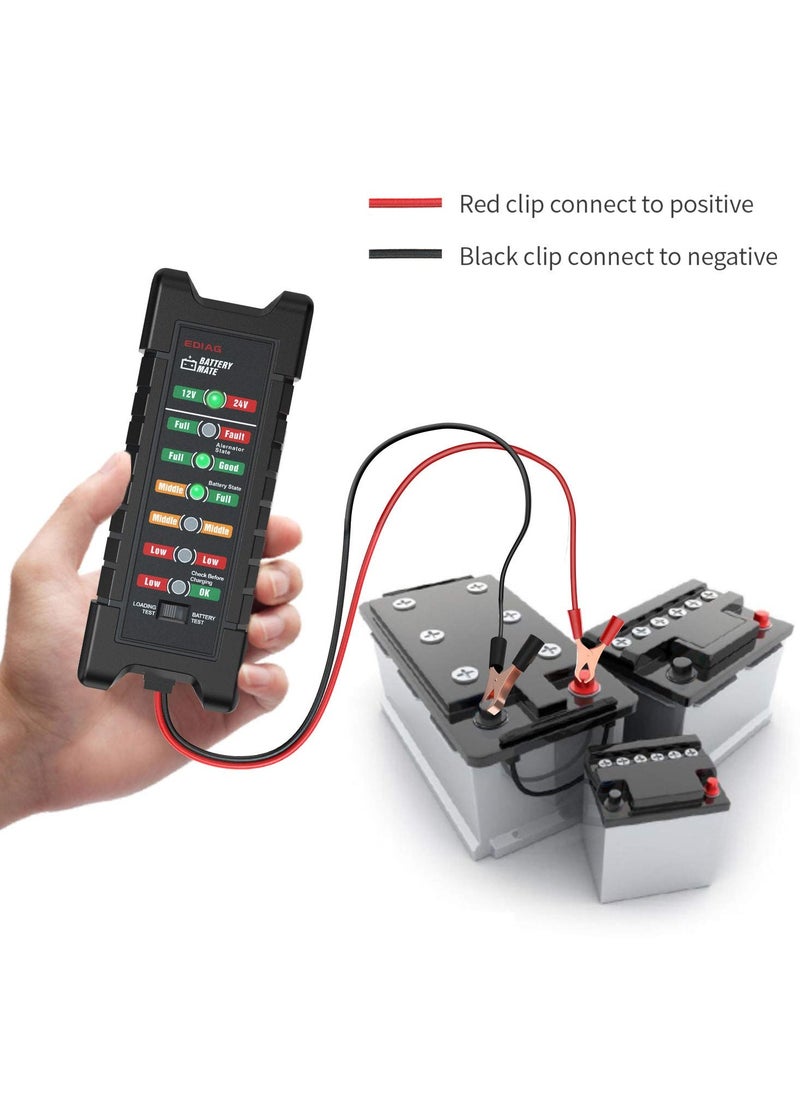 kingbolen BM410 12V-24V Car Battery Tester Digital Alternator Tester 2 in 1 Check Battery Condition for Car & Truck Load Tester  - Image 3