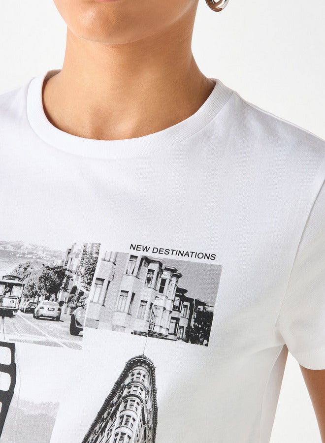 سبلاش فيڤ تيشيرت بياقة دائرية وطبعة جرافيك وأكمام قصيرة - Image 4
