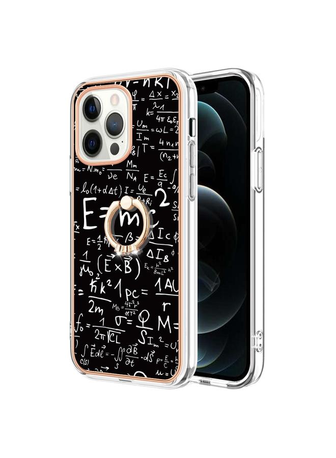 زبون جراب لهاتف iPhone 12 Pro Max مطلي بالكهرباء من الجانبين IMD مع حامل حلقي - Image 2