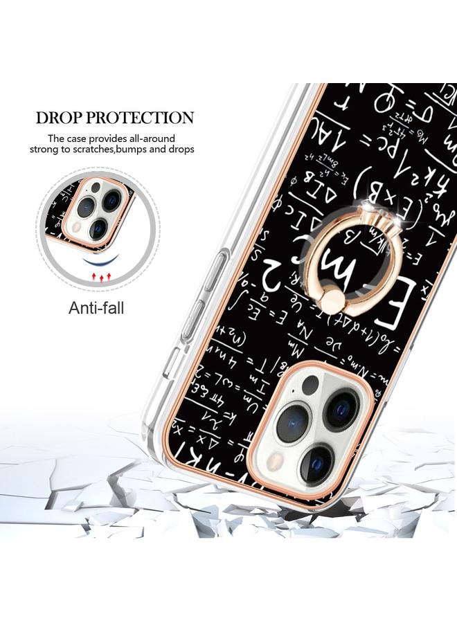 زبون جراب لهاتف iPhone 12 Pro Max مطلي بالكهرباء من الجانبين IMD مع حامل حلقي - Image 4