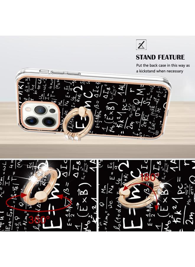 زبون جراب لهاتف iPhone 12 Pro Max مطلي بالكهرباء من الجانبين IMD مع حامل حلقي - Image 3