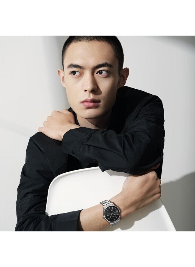 Fiyta Classic Series Calendar Black Dial Steel Band Automatic Mechanical Business Men's Watch, Holiday Gift For Men - Image 3