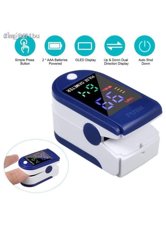 Pulse Oximeter جهاز قياس الأكسجين والنبض مع ترمومتر رقمي بطرف مرن – قياس SpO2 ومستوى الأكسجين والنبض + قياس فموي وتحت الإبط والمستقيمي – بدون بطاريات - Image 4