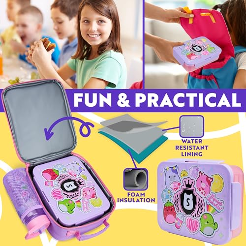 Get Trend Squishmallows Lunch Bag, Lunch Box, Water Bottle for Kids 3 Piece Set Bento Box, Insulated Snack Container, Meal Holder Gifts for Kids (Multi Squishmallows) - Image 3