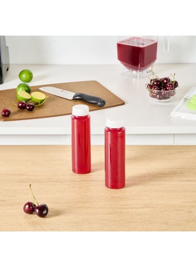 Restaurantware زجاجات عصير سعة 8 أونصات، 100 زجاجة شفافة قابلة للتصرف مع أغطية - أغطية بلاستيكية بيضاء متضمنة، زجاجات بلاستيكية دائرية شفافة للعصير، مثالية لمتاجر العصير، المقاهي والمزيد - Image 4