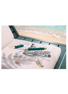 FABER-CASTELL Faber-Castell Neo Slim Fountain Pen Nib Width M Gold Rainforest,The pen is equipped with a high-quality gold-plated stainless steel nib in width M (medium)  - Image 3