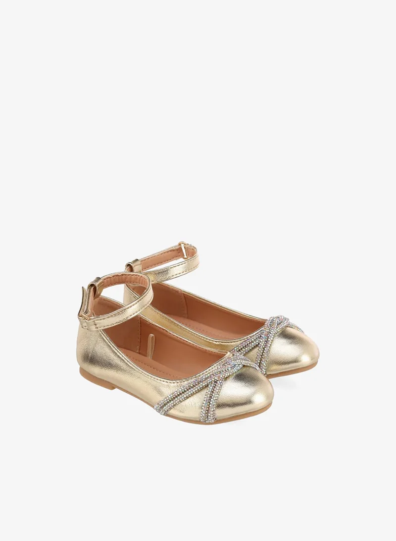 Flora Bella Girls Embellished Hook & Loop Mary Jane Shoes