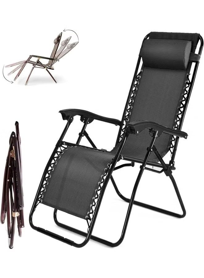 Cady One Foldable and adjustable chair for trips and camping, black, - Image 1