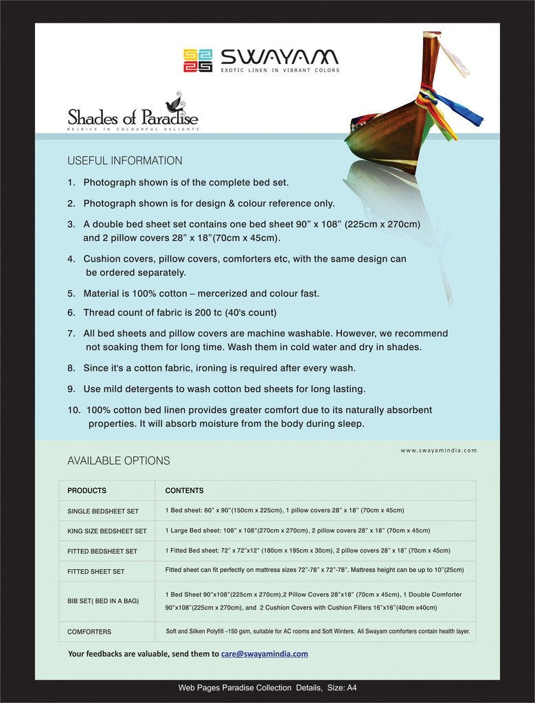 Swayam Cotton 1 Single Duvet Cover | Rajai Cover | Quilt Cover | Comforter Cover | Beige | Plain - Image 2