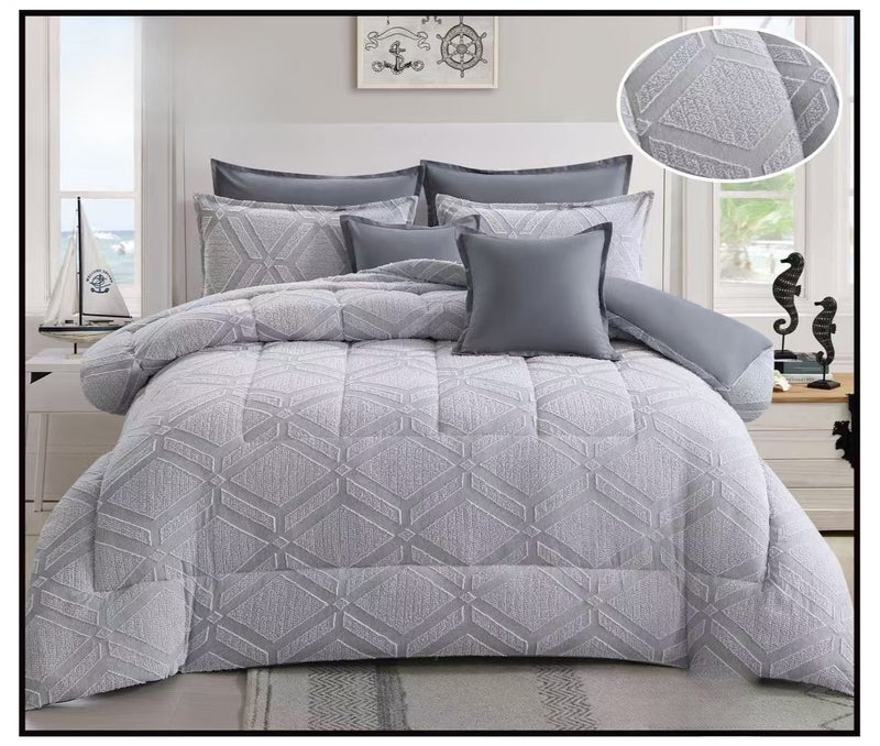 Double bed sheet set, 8 pieces, microfiber, with an elegant design and comfortable quality.