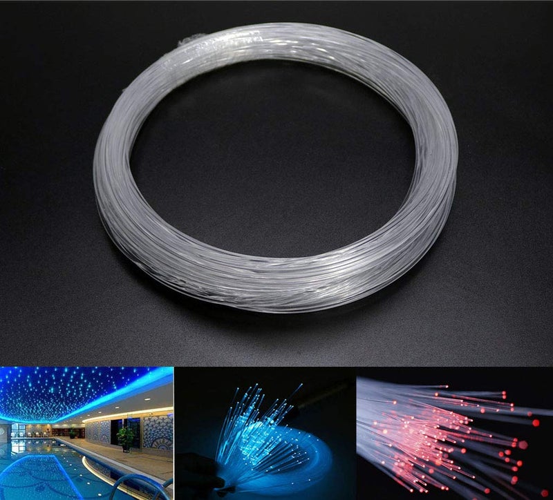 AZIMOM PMMA Plastic End Glow Fiber Optic Cable 15mm006in 50m164ftRoll for Star Sky Ceiling All Kind Led Light Engine Driver Source