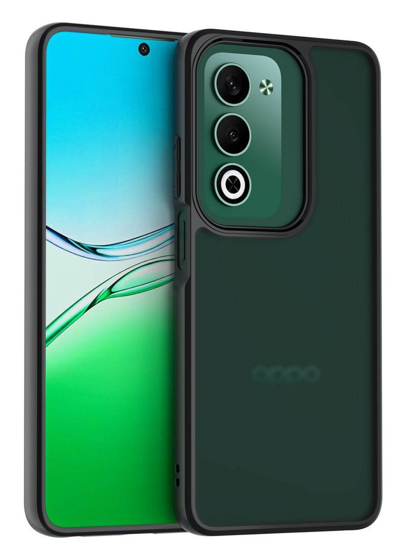 Case Cover Shockproof Hard PC Back Soft TPU Frame Matte Black Slim Protective Cover Compatible with Oppo A5 4G ( Black)