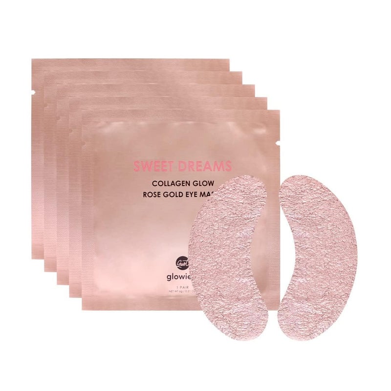 glowiest Sweet Dreams Collagen Glow Rose Gold Eye Masks - Korean Under Eye Patches Puffy Eyes, Dark Circles & Wrinkles | Collagen, Niacinamide, Hyaluronic Acid & Peptides | Hydrating Eye Treatment & BeautyCare - Image 1