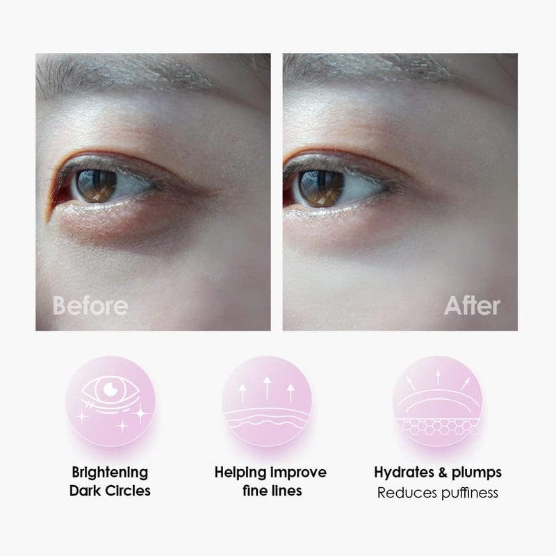 glowiest Sweet Dreams Collagen Glow Rose Gold Eye Masks - Korean Under Eye Patches Puffy Eyes, Dark Circles & Wrinkles | Collagen, Niacinamide, Hyaluronic Acid & Peptides | Hydrating Eye Treatment & BeautyCare - Image 4