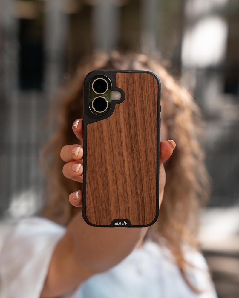 Mous Limitless Case for iPhone 17 6.3 Inches, Compatible with MagSafe (Camera Control Cover), Protective Walnut Wood Case, Shockproof, Full Camera Protection, Scratch-Resistant Back, Black - Image 4