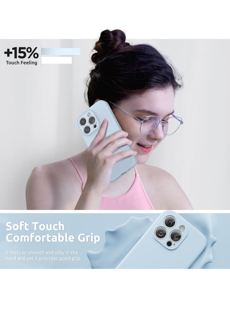 ELTRAZONE Design for iPhone 15 Pro Max Case, Liquid Silicone [2 x Screen Protectors & 1 x Lanyard] Protection for Each Lens Shockproof Cover for iPhone 15 Pro Max 6.7 inch 2023, Cloud Blue - Image 5