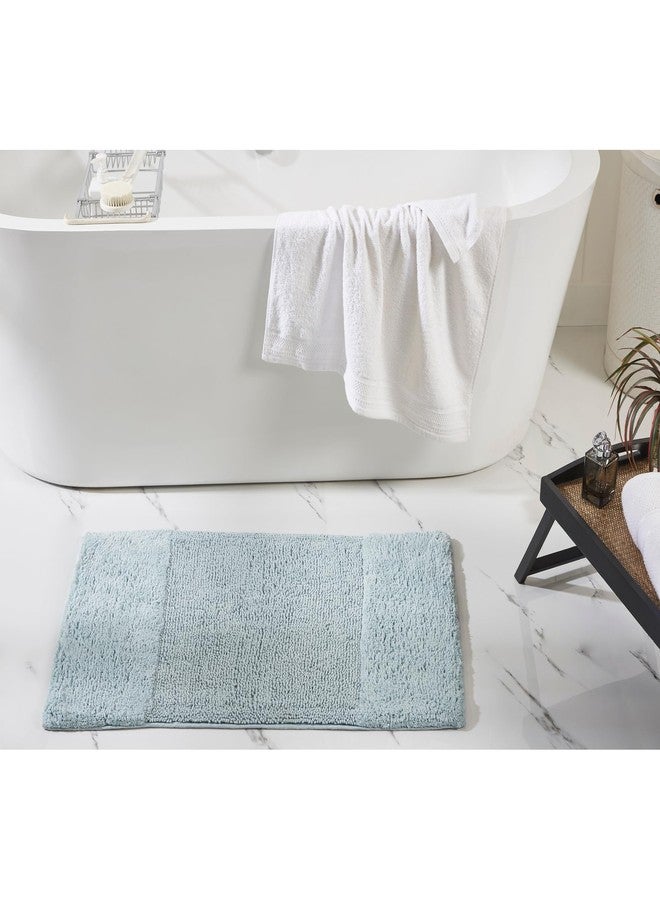 Better Trends 3 Piece Bathroom Rug Set 100% Cotton Non-Slip Washable Bath Mat, Soft & Absorbent Bath Rugs for Bath Room, Shower, Bathtub & Spa Floors Blue Granada Collection - Image 5