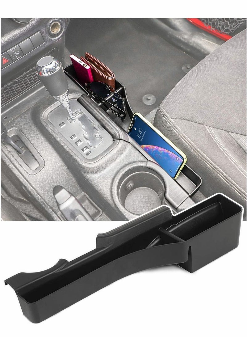 Excefore JK GearTray Gear Shift Console Side Storage Box Passenger Side Organizer Tray for 2011-2018 for Jeep Wrangler JK JKU, Interior Accessories, Black - Image 1