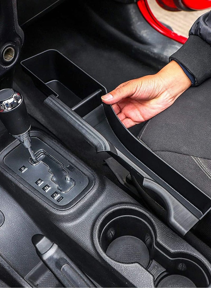 Excefore JK GearTray Gear Shift Console Side Storage Box Passenger Side Organizer Tray for 2011-2018 for Jeep Wrangler JK JKU, Interior Accessories, Black - Image 2