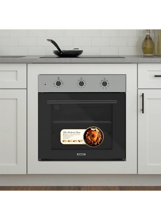 Kumtel Built-in Electric Oven - 56 Liters - Turkish - 1600 watts - Inox - B66-SF2 - Image 4