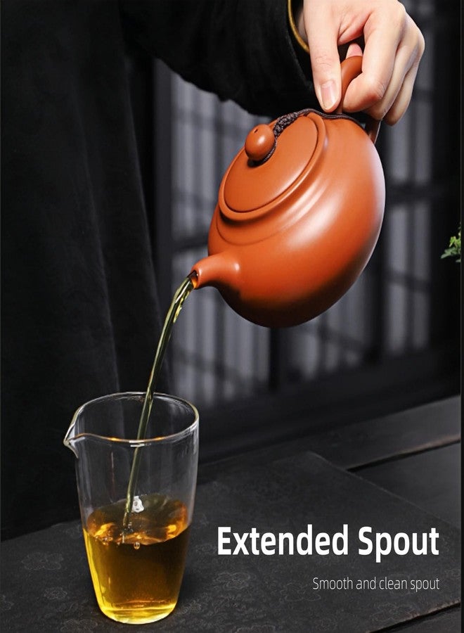 WEOPYCJ Xishi Teapot,Chinese Yixing Small Zisha Tea Pot,Handmade Pottery Mud Kungfu Zini Purple Clay Teapot,Suit Tieguanyin Puer Tea Pot Tea Table Decoration (Zhuni&14.87oz&440ml) - Image 4