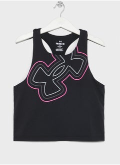 UNDER ARMOUR Girls' Motion Branded Crop Tank Top  - Image 1