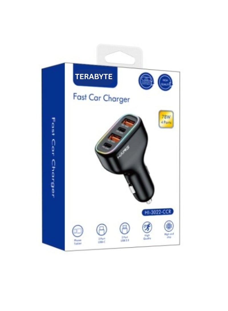Terabyte Fast Car Charger 4 Ports 78W - Image 1
