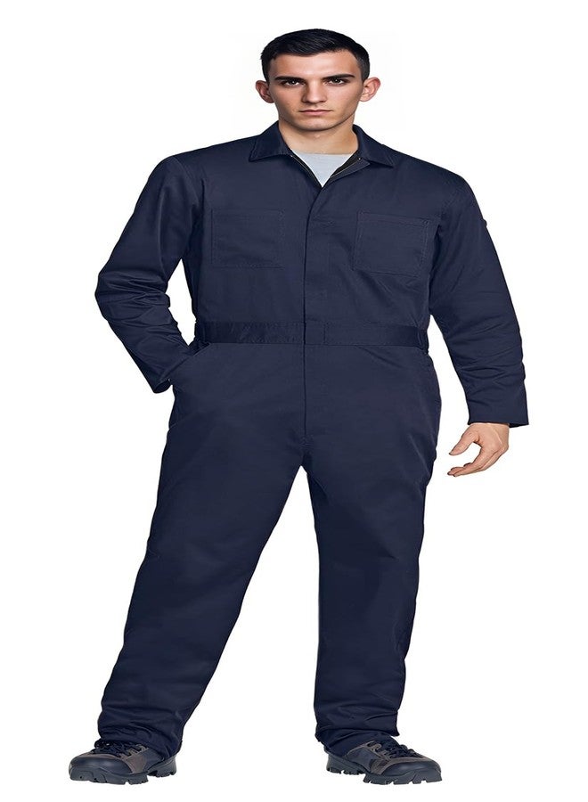 MCJC Coveralls for Men Adult Blue Jumpsuit Coveralls Mechanic Work Uniform Halloween Horror Killer Costume, Blue, XL - Image 2