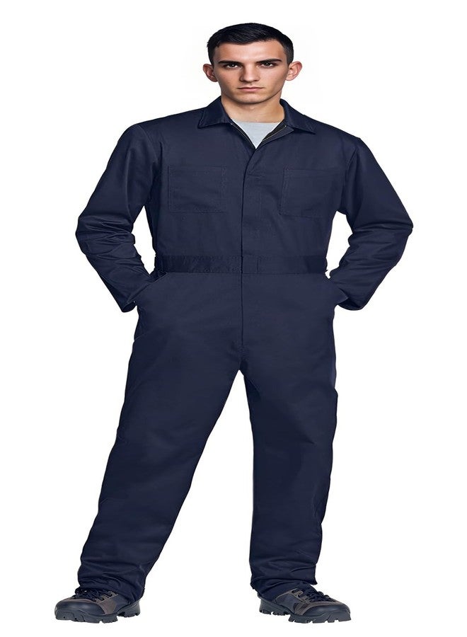 MCJC Coveralls for Men Adult Blue Jumpsuit Coveralls Mechanic Work Uniform Halloween Horror Killer Costume, Blue, XL - Image 1