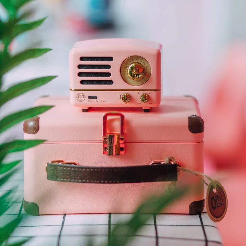 Muzen The Little Prince OTR Bluetooth Wireless Speaker, FM Radio, Metal Music Player, Pink - Image 2