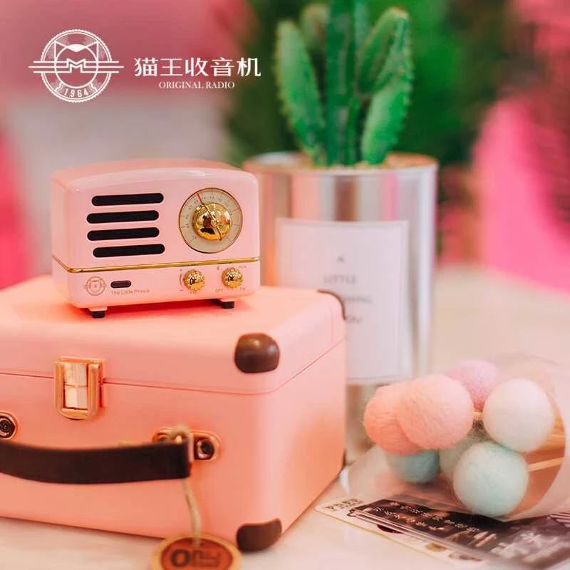 Muzen The Little Prince OTR Bluetooth Wireless Speaker, FM Radio, Metal Music Player, Pink - Image 4