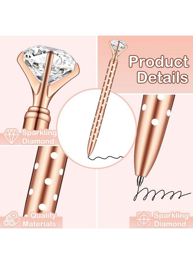 PASISIBICK 16 Pcs Big Diamond Pensbling Wedding Crystal Metal Ballpoint Pens With Black Ink (4 Mixed Colors)  - Image 4